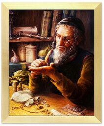 Obraz w ramie żyd żydek na szczęście 28x23cm