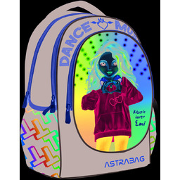 Tornister szkolny dla dziewczynki, bajkowy, czarny, ASTRABAG TOP