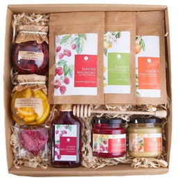 KOSZ PREZENTOWY PREZENT UPOMINEK napary miody syrop owoce