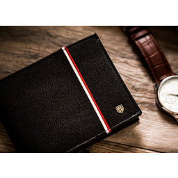 Patriotyczny portfel skórzany Peterson PTN 304P-01 czarny