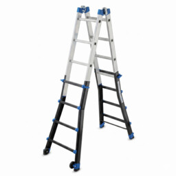 Drabina aluminiowa przegubowa teleskopowa Gierre 4+4 wielofunkcyjna