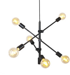 Industrialna lampa wisząca czarna 6-świateł - Sydney