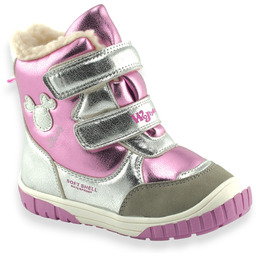 Błyszczące śniegowce dla dziewczynki Wojtyłko 24099 Softshell Róż