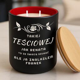 Świeca sojowa z grawerem dla teściowej