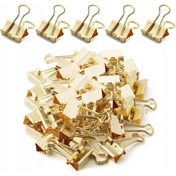 KLIPSY BIUROWE METALOWE ZŁOTE 19MM 100SZT KLAMERKI