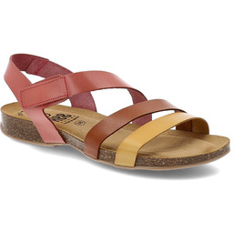 Czerwone Sandały Hee Płaskie Wygodne Obuwie Damskie