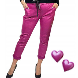 Spodnie gnieciuchy lycra ECO skóra skórki L XL