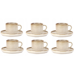 6 x Filiżanka porcelanowa ze spodkiem 250ml Retro