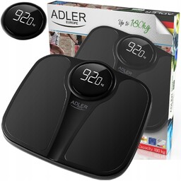 Waga Łazienkowa Ad 8172 Black 180kg, Dokładna, Led,