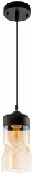 Lampa wisząca VEN N3738/1H BK szklana skandynawski bursztynowy