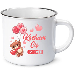Kocham Cię misiaczku - kubek emaliowany na prezent