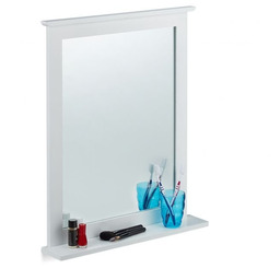 Lustro wiszące 68x56x10cm, kolor biały/srebrny