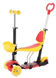 NILS FUN HLB07 4w1 BLACK-YELLOW-RED HULAJNOGA DZIECIĘCA