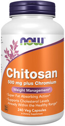 NOW Chitosan 500mg Plus Chromium 240vegcaps