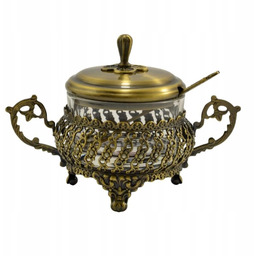 Cukiernica plater/złoty/szkło 14x16cm 466-8078