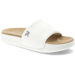Rieker Białe Klapki Wygodne Obuwie Damskie