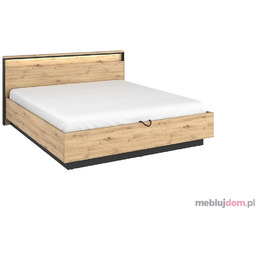 Łóżko QUANT QS-02 180x200, Dąb Artisan + czarny