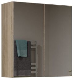 Szafka łazienkowa, wisząca, lustro, Pola, 60x22x60 cm, dąb