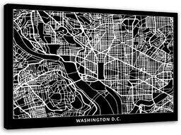 Obraz na płótnie, Waszyngton - plan miasta 60x40