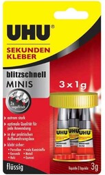 Mini klej instantanowy, 3 mini tubki, klej płynny