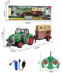 Traktor R/c z przyczepą do przewożenia koni