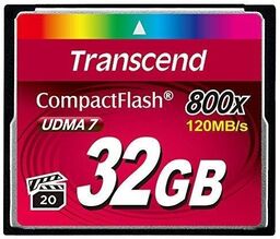 MEMORY COMPACT FLASH 32GB/800X TS32GCF800 TRANSCEND
