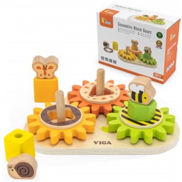 VIGA Drewniany Sorter Koła Zębate "Kształty i Mechanizmy"