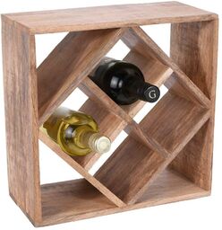 Stojak na wino drewniany 8 butelek 33x15 cm
