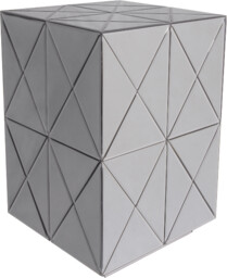 STOLIK POMOCNICZY SOHO szklany z geometrycznym wzorem styl