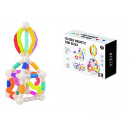 Układanka Rurki Konstrukcyjne Magnetyczne Zabawa W Małego Konstruktora