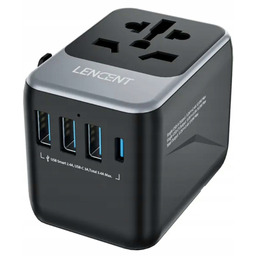 Lencent 651FC Uniwersalny Adapter Podróżny i 4-PORTOWA Ładowarka