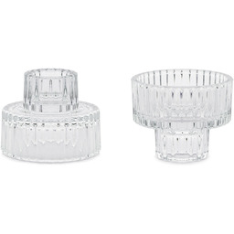 Świeczniki szklane z rantem - 6.5x5.5cm - 4