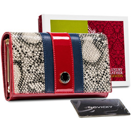 Portfel skórzany Peterson [DH] PTN ST-466 RED czerwony