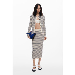 Spódnica midi w paski z dzianiny