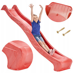 Zjeżdżalnia 3m Ogrodowa Ślizg Ślizgawka Czerwony Premium