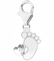 Zawieszka wisząca Stópka Swarovski srebro 925