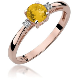 Złoty pierścionek Cytryn 0,50ct różowe złoto pr. 585