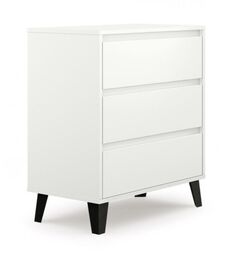 Mała komoda z szufladami, Scandi, 70x39x79 cm, biały,