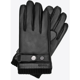 Męskie rękawiczki ze skóry naturalnej owczej czarne