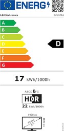 LG 27U421A-B 27" komputer biurowy - panel IPS