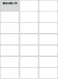 Etykiety samoprzylepne 63,5x38,1 mm, A4, 2100 szt.