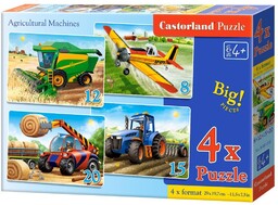 Castorland PUZZLE X 4 - MASZYNY ROLNICZE CASTOR