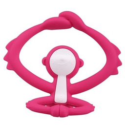 Mombella Gryzak uchwyt Zabawka Małpka dark pink