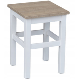 Taboret Kuchenny Stołek Prosty Nowoczesny Biały+dąb Sonoma