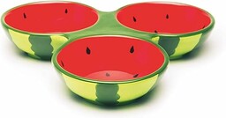 Excelsa Watermelon talerz z 3 przegródkami, ceramiczny, czerwony