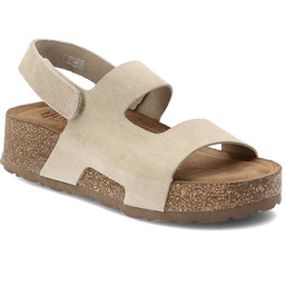 Yokono Sandały damskie, cholewka ze skóry naturalnej zamszowej