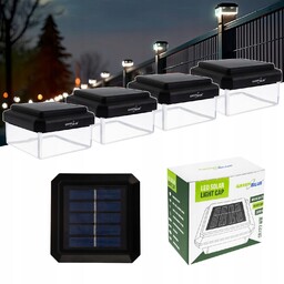 4x lampa solarna na słupek ogrodzenia Led 80x80mm