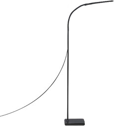 Beliani Lampa podłogowa LED ze ściemniaczem czarna