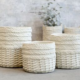 Osłonka Na Doniczkę Chic Antique Rattan Corte Kremowa
