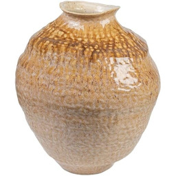 Romimex Wazon beżowy musztardowy porcelanowy 31 x 39